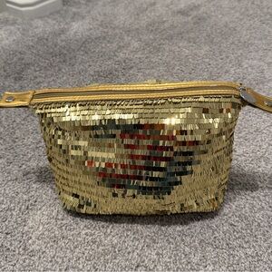 Gold Sequin cosmetic bag
